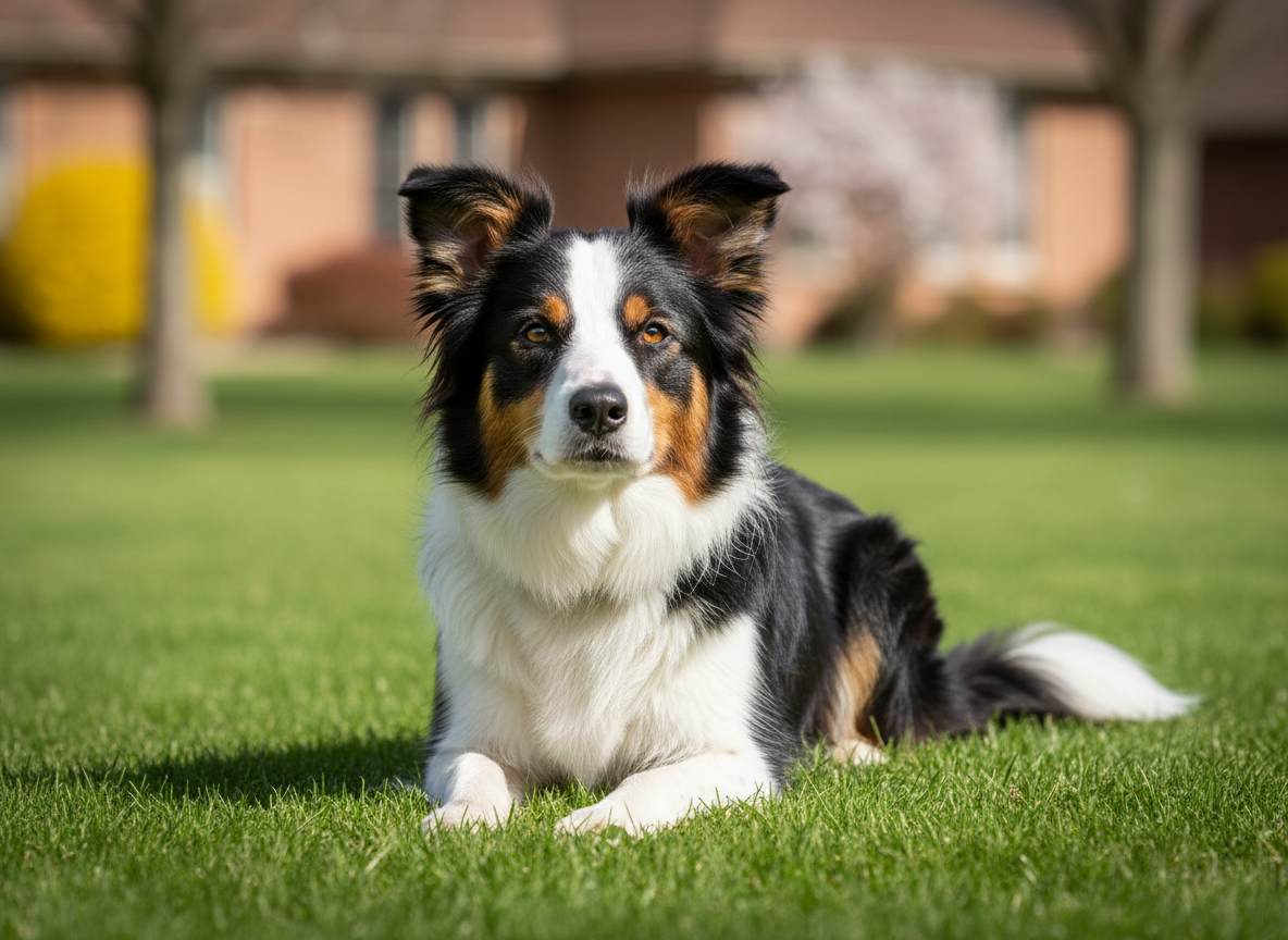 Dog in perfect stay position